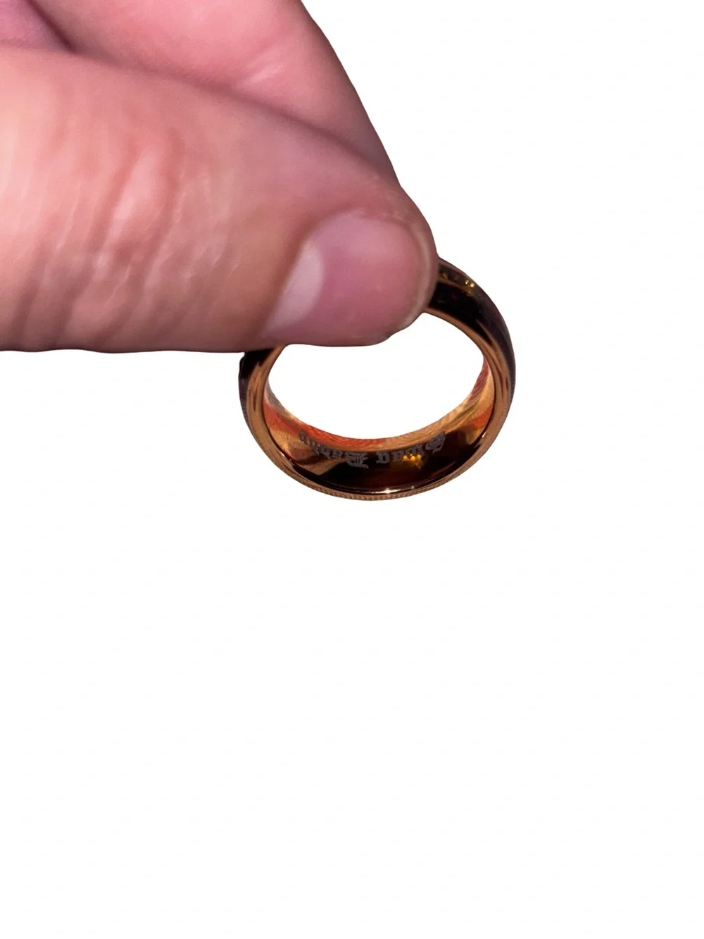 Stunning Rose Gold & Meteorite Inlay Ring Secret 